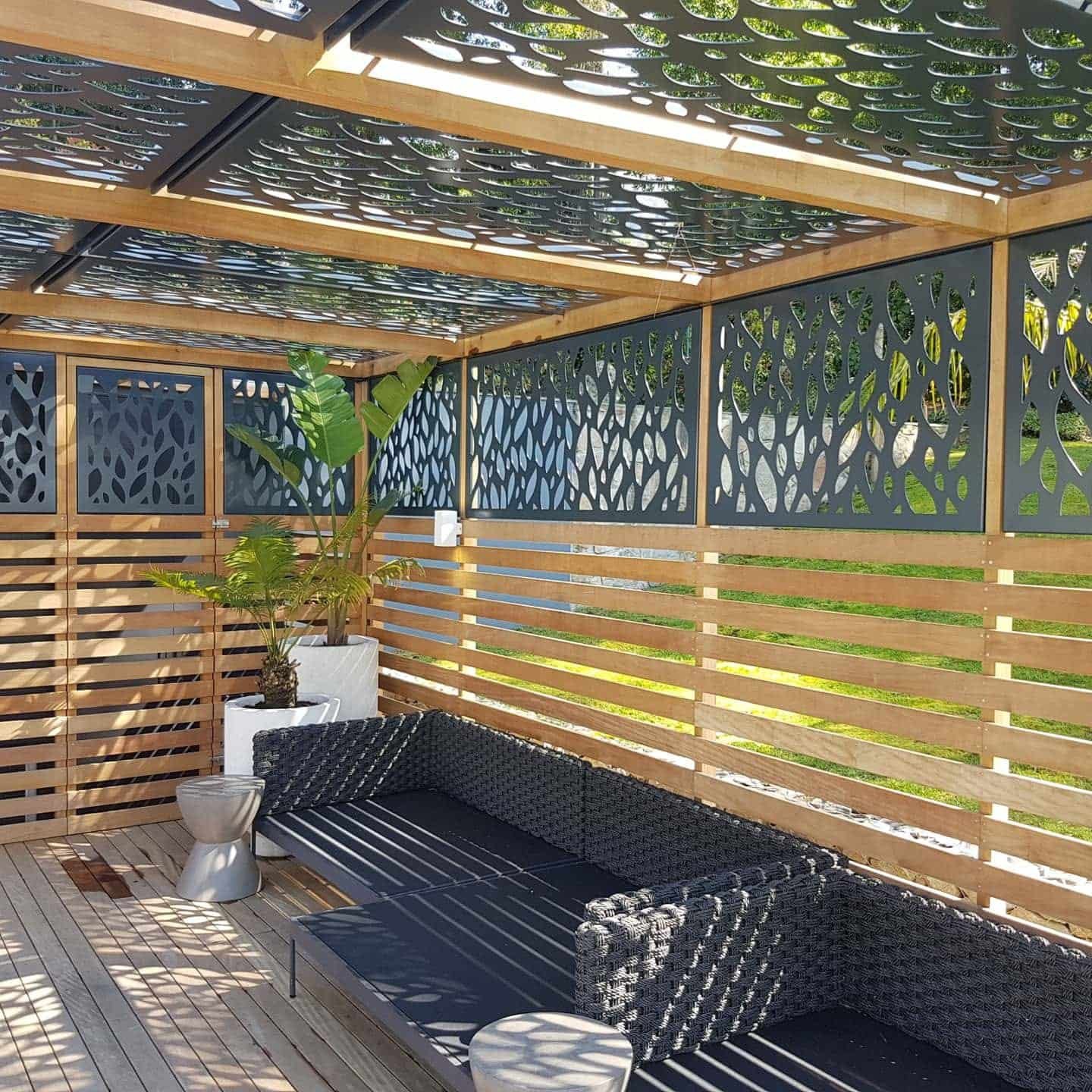 Pérgola decorativa em madeira